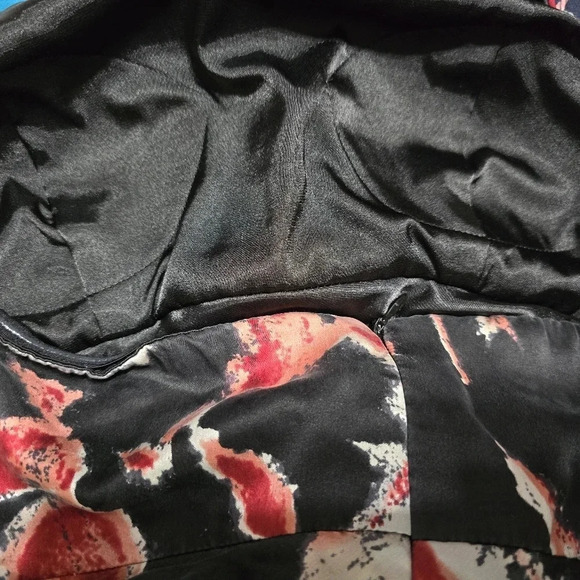 Vintage Donna Ricco 100% Silk Black Floral Print Mini Halter Dress, Lined, EUC! - Picture 9 of 11